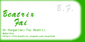 beatrix fai business card